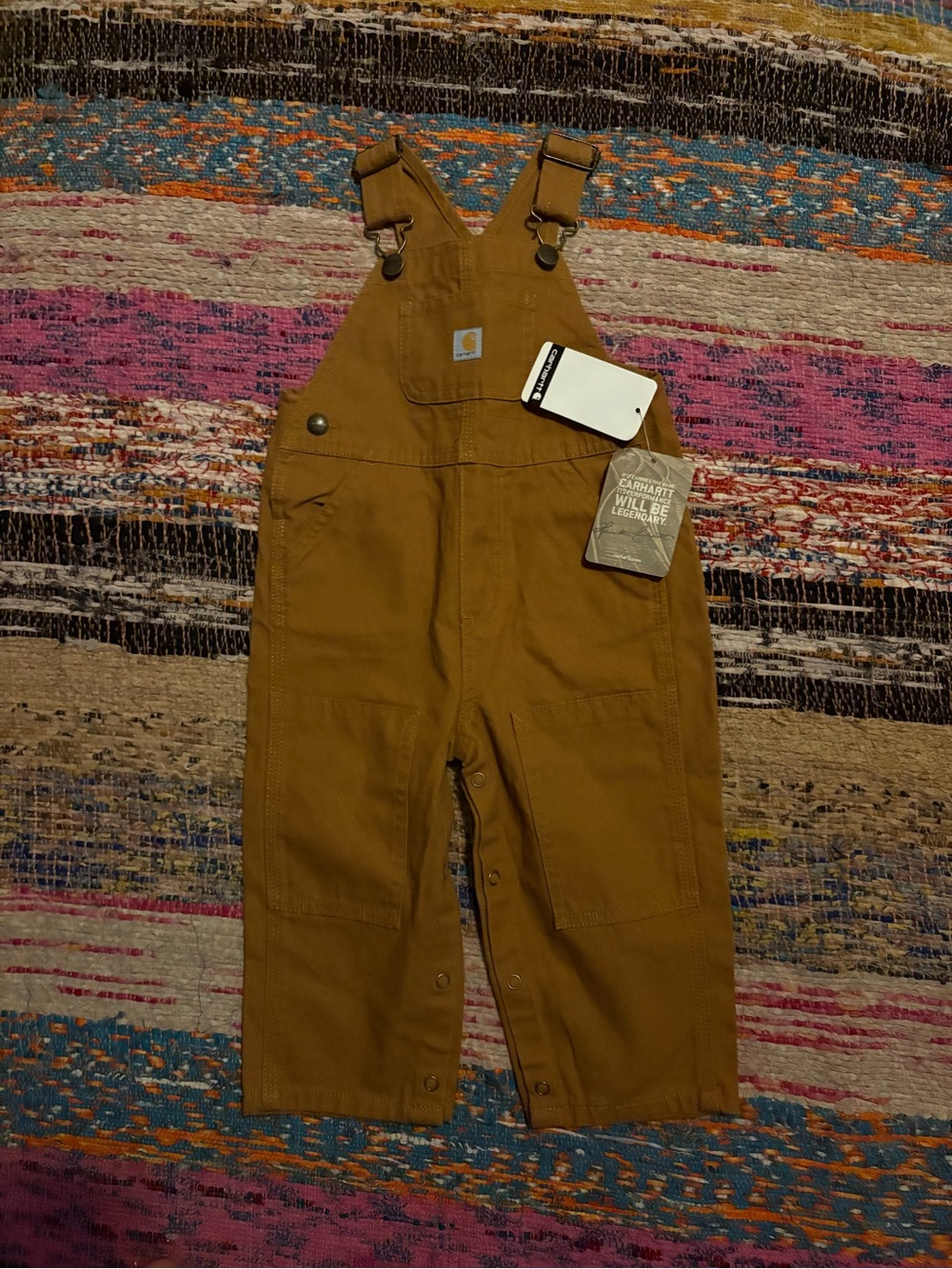 Carhartt Kids Tan Duck Canvas Overalls